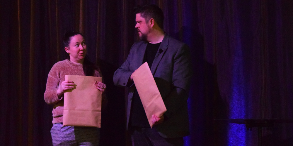 Mark Roberts entertaining at a trade show